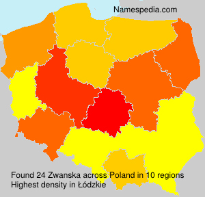 Surname Zwanska in Poland Surname Zwanska in Poland