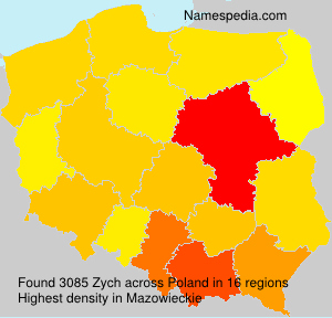 Surname Zych in Poland