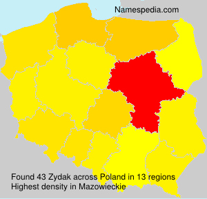 Surname Zydak in Poland Surname Zydak in Poland