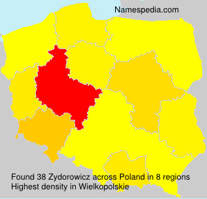 Surname Zydorowicz in Poland