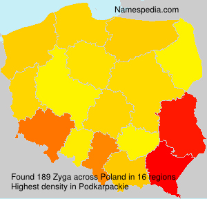 Surname Zyga in Poland Surname Zyga in Poland