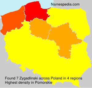Surname Zygadlinski in Poland