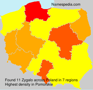 Surname Zygalo in Poland Surname Zygalo in Poland