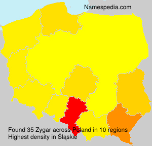 Surname Zygar in Poland Surname Zygar in Poland