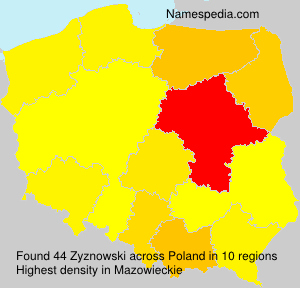 Surname Zyznowski in Poland Surname Zyznowski in Poland