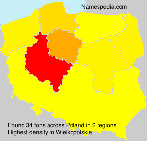 Surname fons in Poland Surname fons in Poland