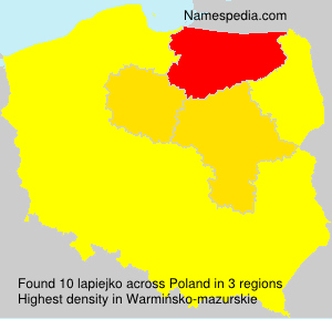 Surname lapiejko in Poland Surname lapiejko in Poland