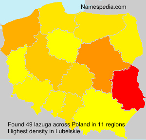 Surname lazuga in Poland Surname lazuga in Poland