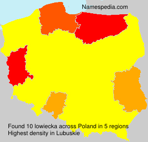 Surname lowiecka in Poland Surname lowiecka in Poland