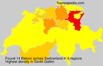 Surname Balcon in Switzerland Surname Balcon in Switzerland
