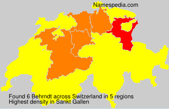 Surname Behrndt in Switzerland
