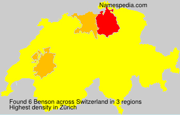 Surname Benson in Switzerland Surname Benson in Switzerland