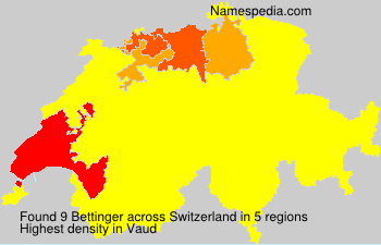 Surname Bettinger in Switzerland Surname Bettinger in Switzerland