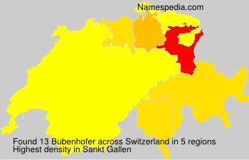 Surname Bubenhofer in Switzerland Surname Bubenhofer in Switzerland