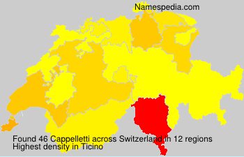 Surname Cappelletti in Switzerland