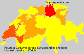 Surname Cetkovic in Switzerland Surname Cetkovic in Switzerland