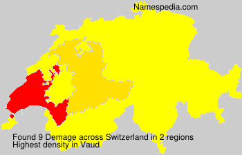 Surname Demage in Switzerland Surname Demage in Switzerland
