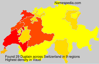 Surname Duplain in Switzerland Surname Duplain in Switzerland
