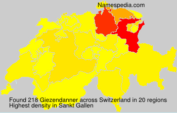 Surname Giezendanner in Switzerland Surname Giezendanner in Switzerland