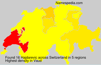 Surname Hajdarevic in Switzerland Surname Hajdarevic in Switzerland