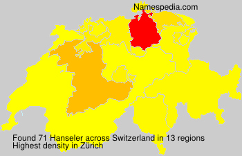 Surname Hanseler in Switzerland Surname Hanseler in Switzerland