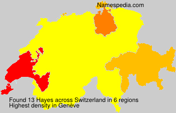 Surname Hayes in Switzerland Surname Hayes in Switzerland