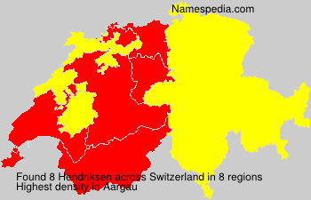 Surname Hendriksen in Switzerland Surname Hendriksen in Switzerland