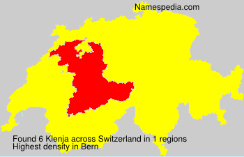 Surname Klenja in Switzerland Surname Klenja in Switzerland