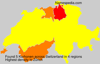 Surname Korhonen in Switzerland Surname Korhonen in Switzerland