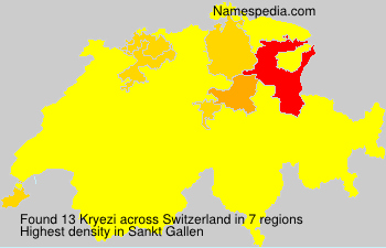 Surname Kryezi in Switzerland