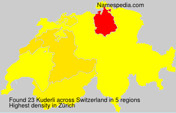 Surname Kuderli in Switzerland