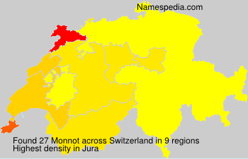 Surname Monnot in Switzerland