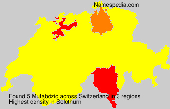 Surname Mutabdzic in Switzerland Surname Mutabdzic in Switzerland