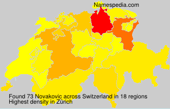 Surname Novakovic in Switzerland Surname Novakovic in Switzerland