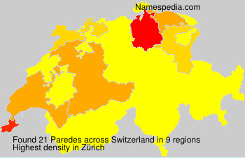 Surname Paredes in Switzerland Surname Paredes in Switzerland