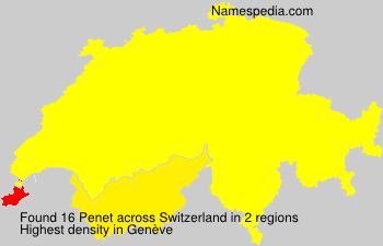 Surname Penet in Switzerland Surname Penet in Switzerland