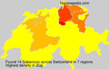 Surname Sabanovic in Switzerland Surname Sabanovic in Switzerland