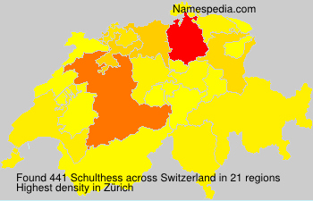Surname Schulthess in Switzerland