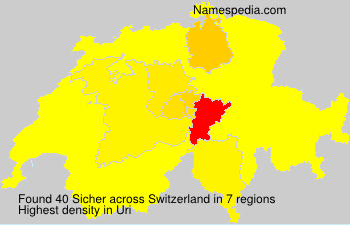 Surname Sicher in Switzerland Surname Sicher in Switzerland