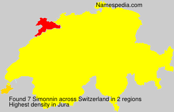 Surname Simonnin in Switzerland Surname Simonnin in Switzerland