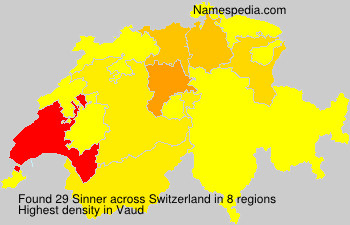 Surname Sinner in Switzerland