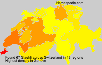Surname Staehli in Switzerland Surname Staehli in Switzerland