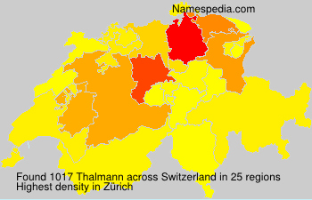 Surname Thalmann in Switzerland Surname Thalmann in Switzerland