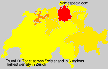 Surname Tonet in Switzerland Surname Tonet in Switzerland