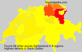 Surname Uhler in Switzerland