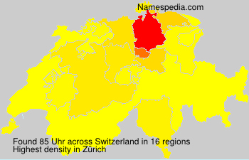 Surname Uhr in Switzerland