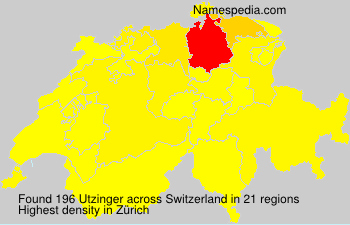 Surname Utzinger in Switzerland Surname Utzinger in Switzerland