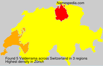 Surname Valderrama in Switzerland Surname Valderrama in Switzerland