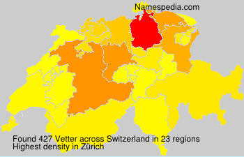 Surname Vetter in Switzerland Surname Vetter in Switzerland