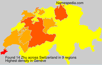 Surname Zhu in Switzerland Surname Zhu in Switzerland